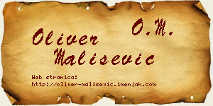 Oliver Mališević vizit kartica
